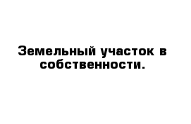 Земельный участок в собственности.